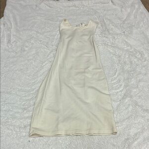 Elegant Cream Sleeveless Dress